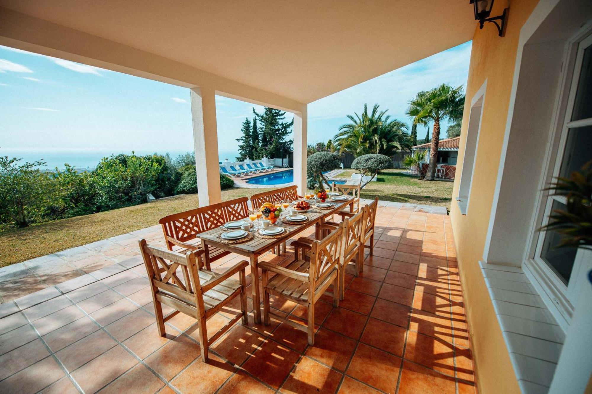 מאלגה Gran Villa Con Vistas Al Mar Y Piscina Privada מראה חיצוני תמונה